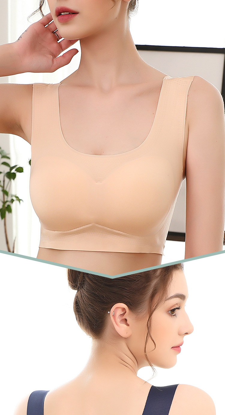 Seamless strapless full-cup vest bra front