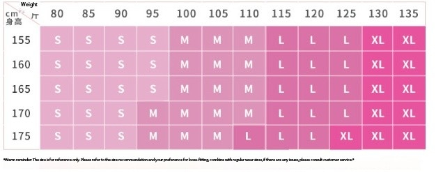 Sports Bra size reference