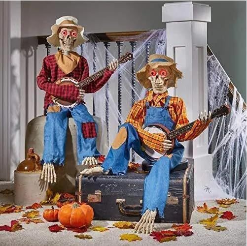 Animated Banjo Skeleton Halloween Decoration - product details