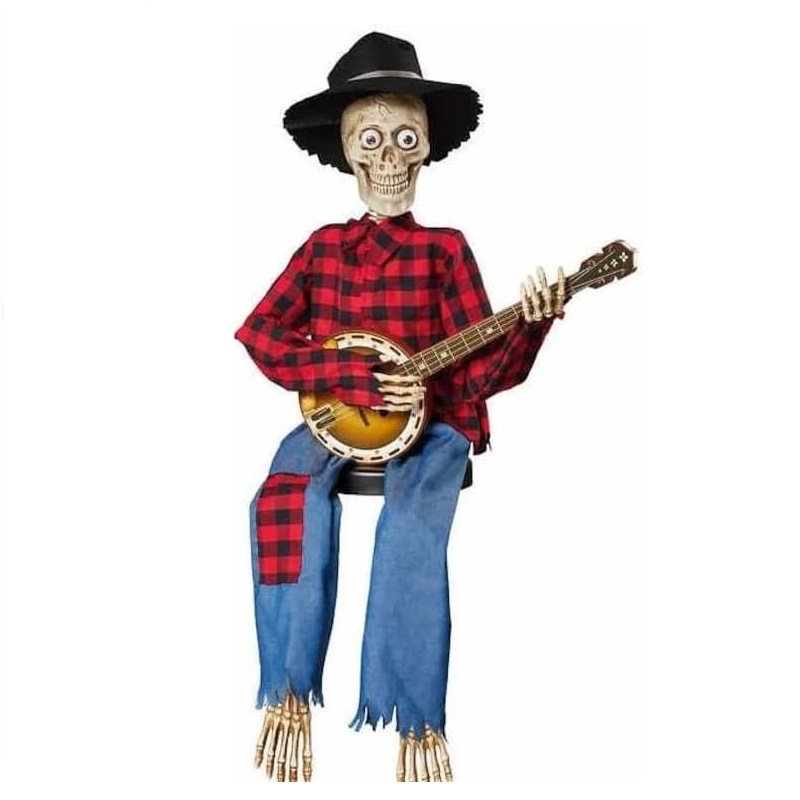Animated Banjo Skeleton Halloween Decoration - product details