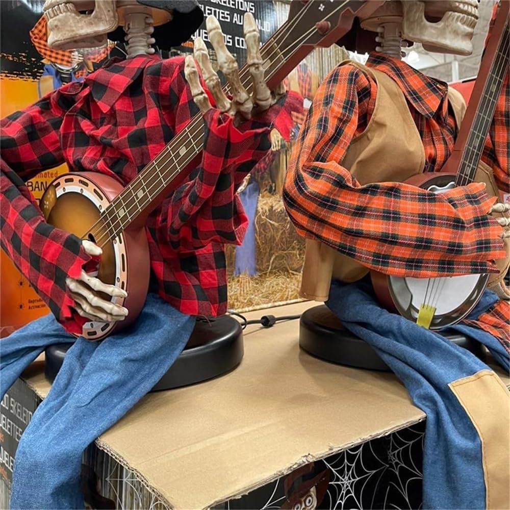 Animated Banjo Skeleton Halloween Decoration - product details