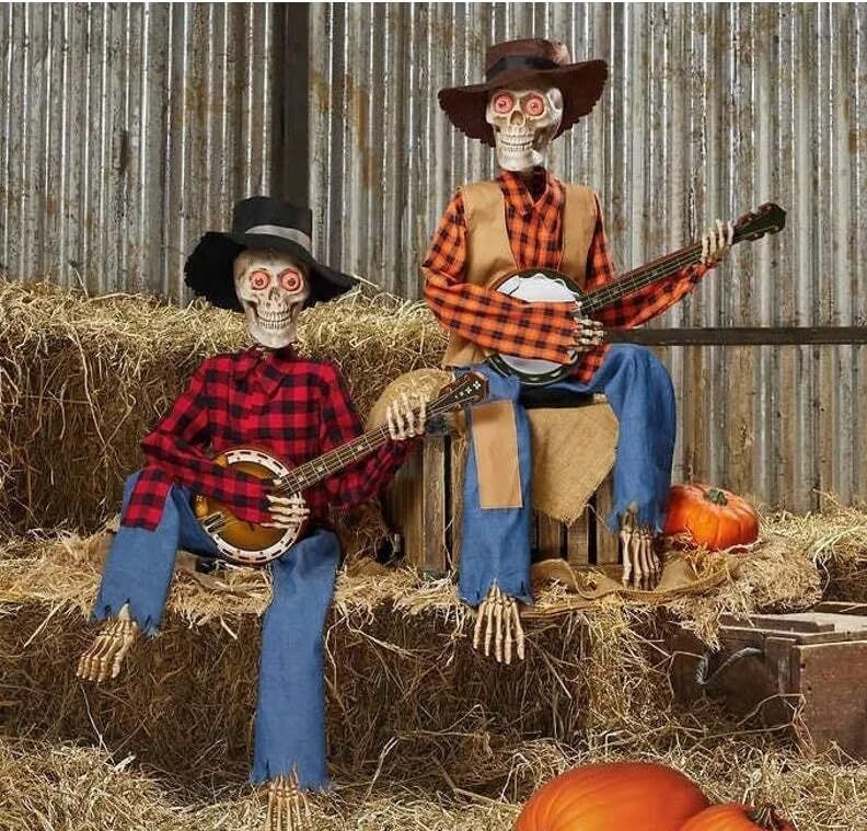 Animated Banjo Skeleton Halloween Decoration - product details