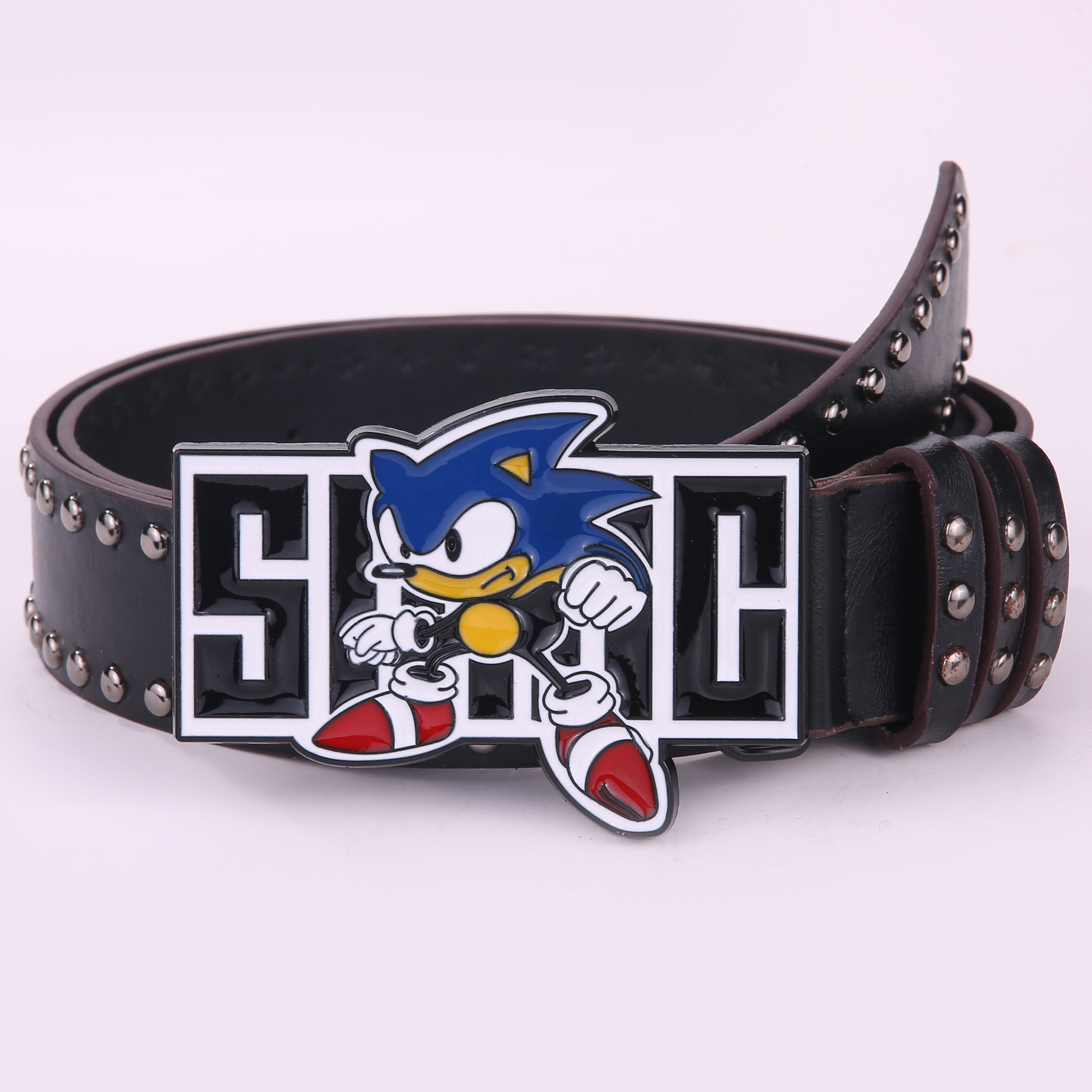 Punk Rivet Studded Belt Unisex Gothic Rock Leather Fashion Waist Belt Adjustable