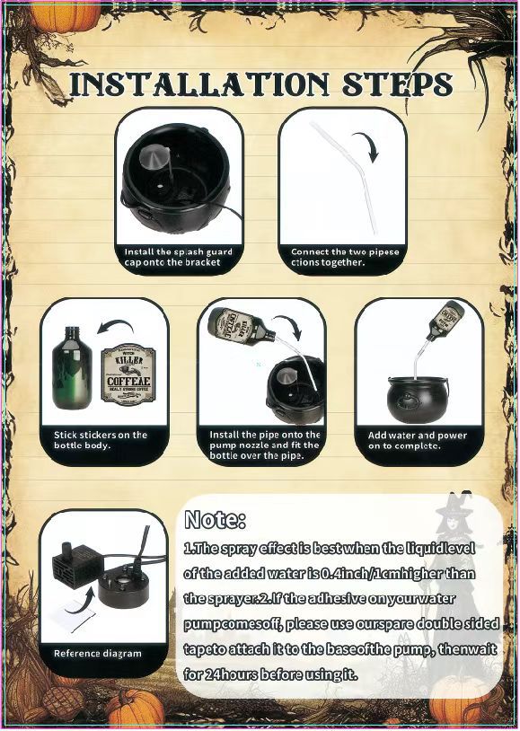 Halloween Flame-Effect Witch Cauldron Decoration - Plastic - product details