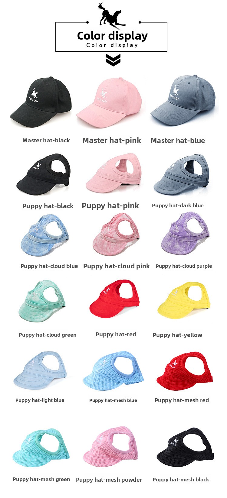 Dog wearing matching baseball cap