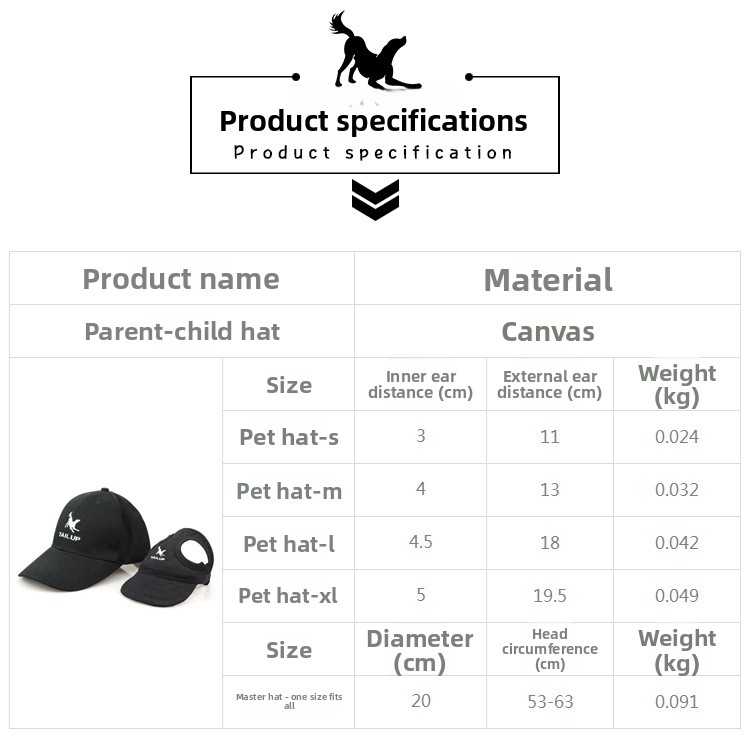 Matching pet and owner baseball cap
