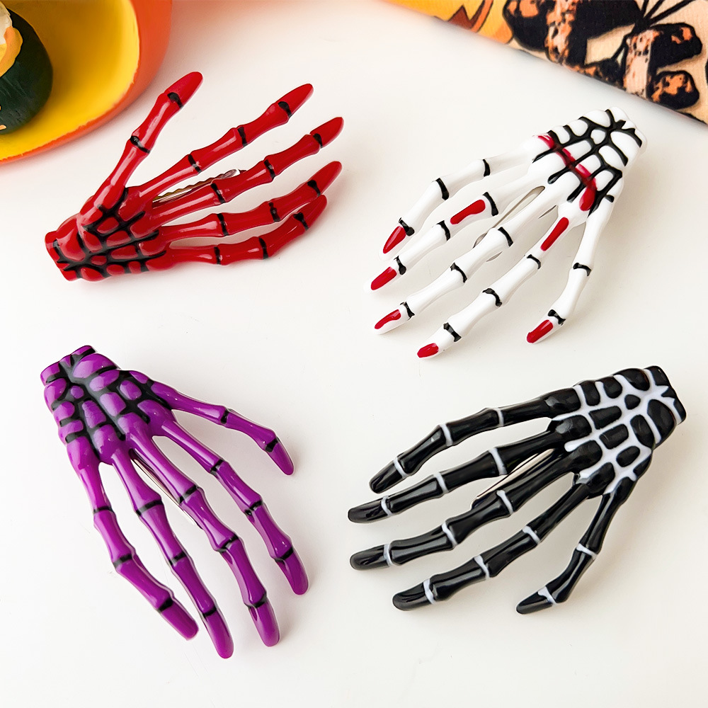 Halloween Skeleton Hand Hair Clip - product details