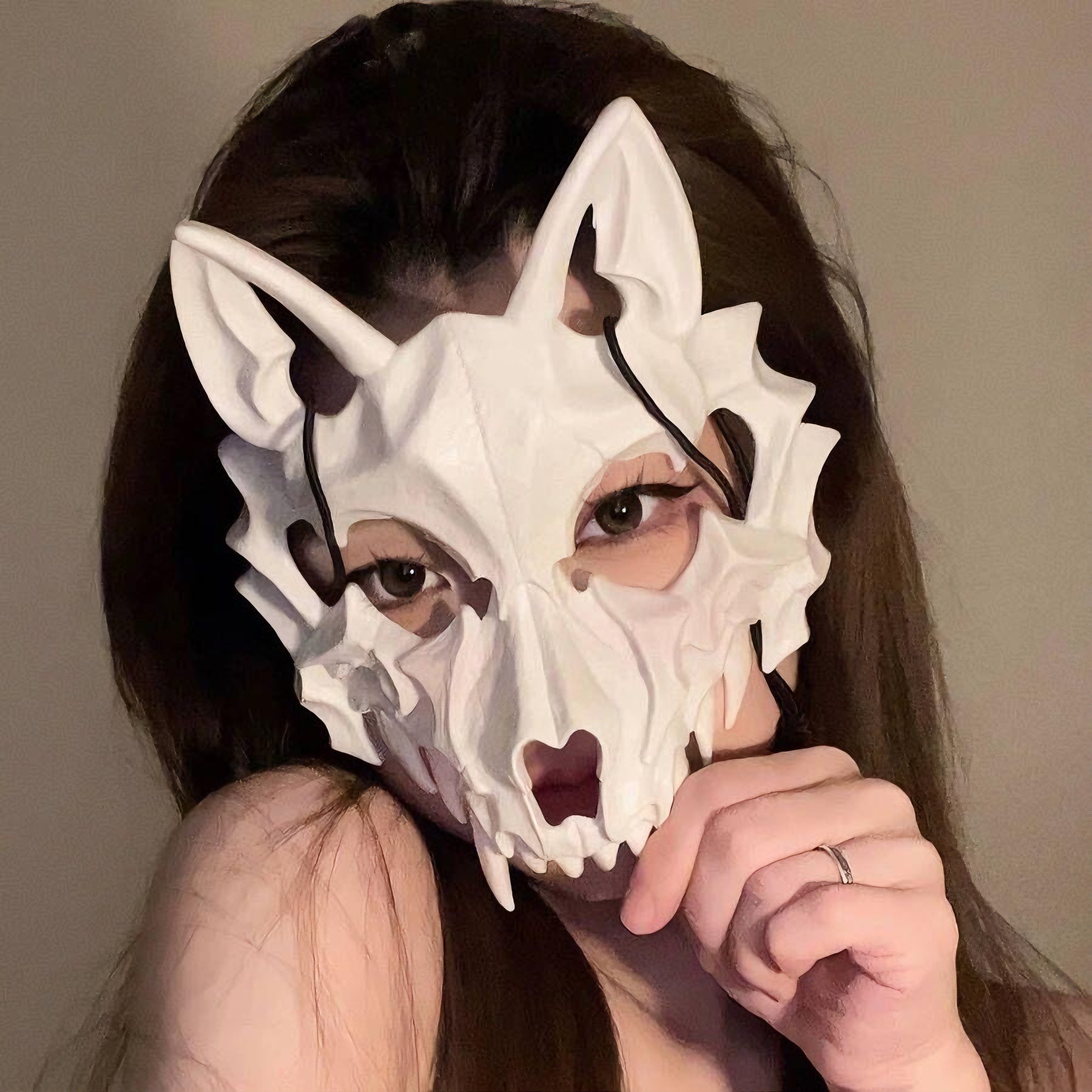 Halloween Anime Half-Face Mask - Plastic - product details