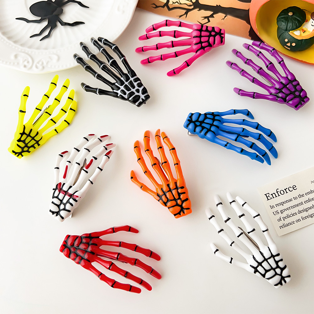 Halloween Skeleton Hand Hair Clip - product details