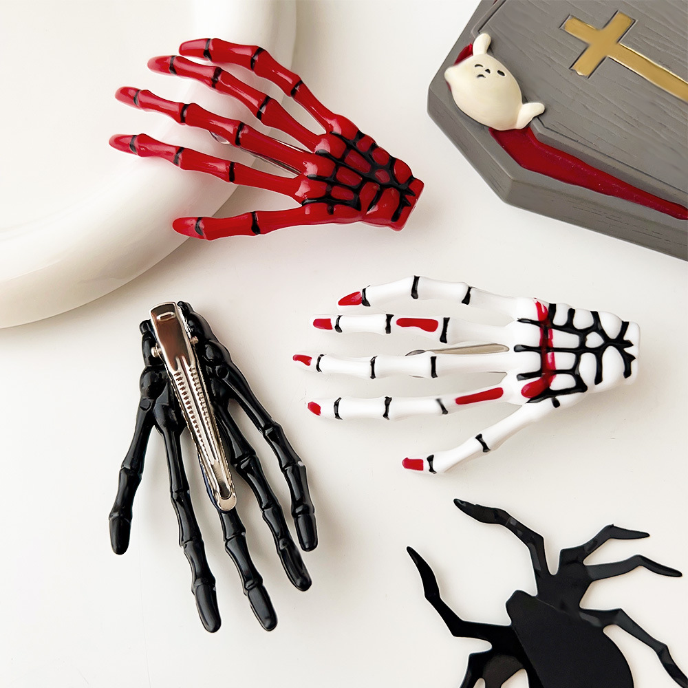 Halloween Skeleton Hand Hair Clip - product details