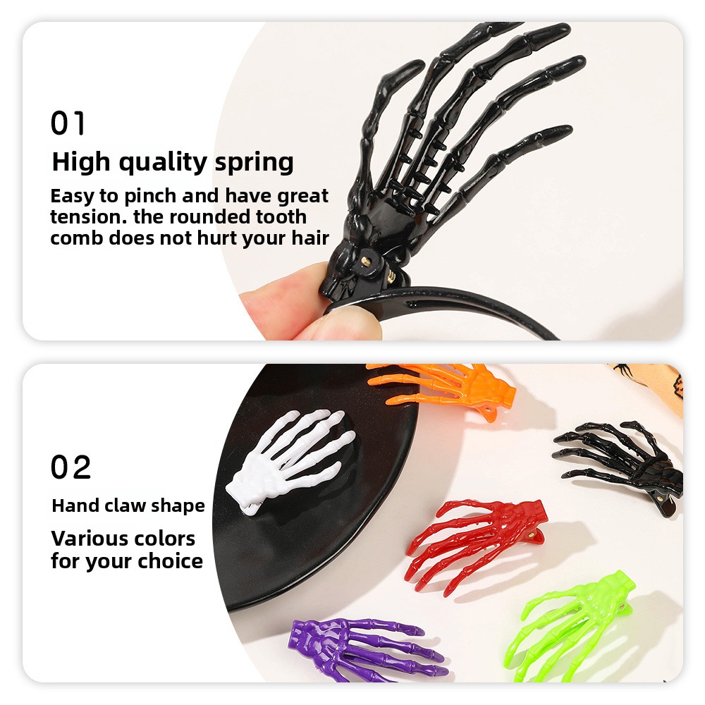 Halloween Skeleton Hand Hair Clip - product details