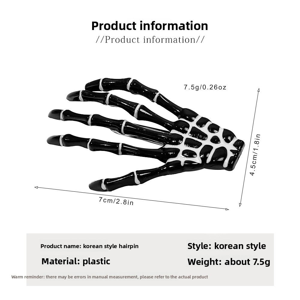Halloween Skeleton Hand Hair Clip - product details