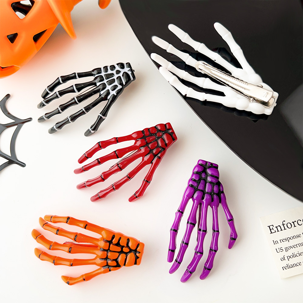 Halloween Skeleton Hand Hair Clip - product details