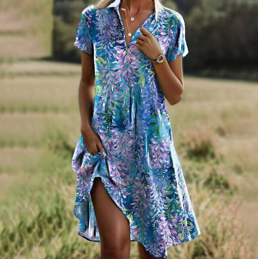 Bohemian print dress for women 10 vf
