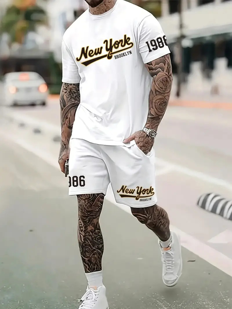 Short-sleeved T-shirt pants loose-fitting