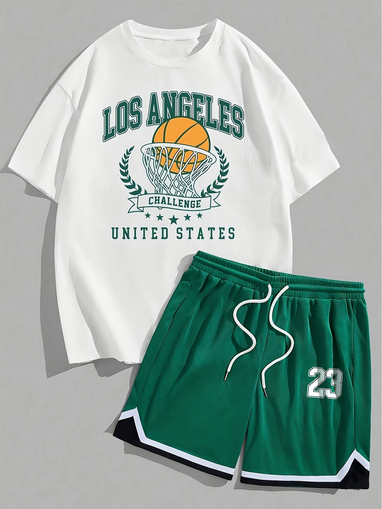 Short-sleeved T-shirt pants loose-fitting