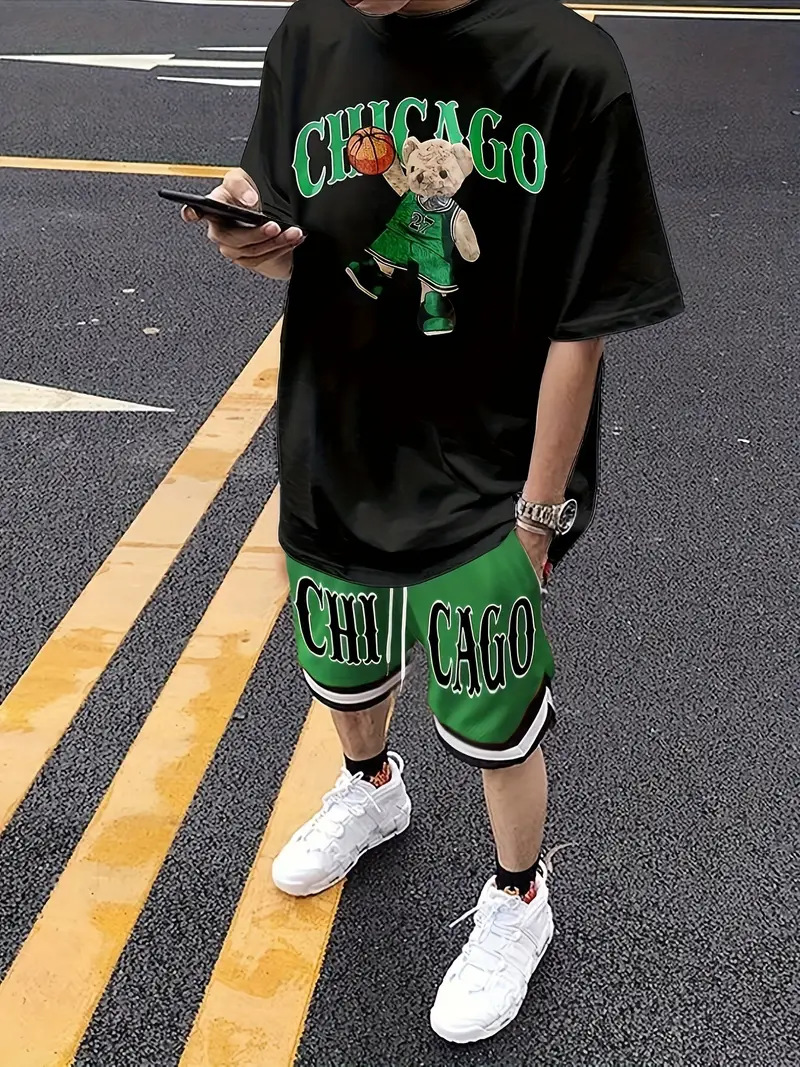Short-sleeved T-shirt pants loose-fitting