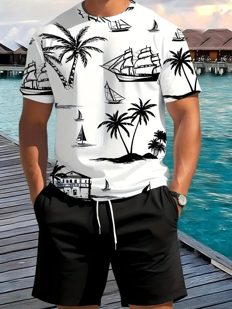 Short-sleeved T-shirt pants loose-fitting