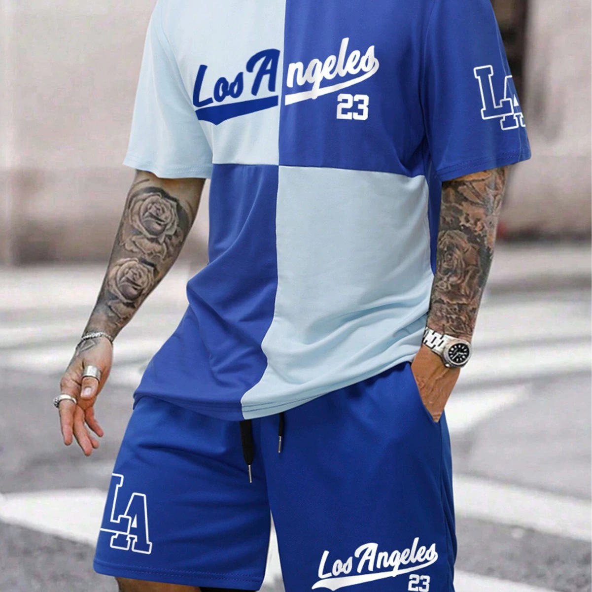 Short-sleeved T-shirt pants loose-fitting