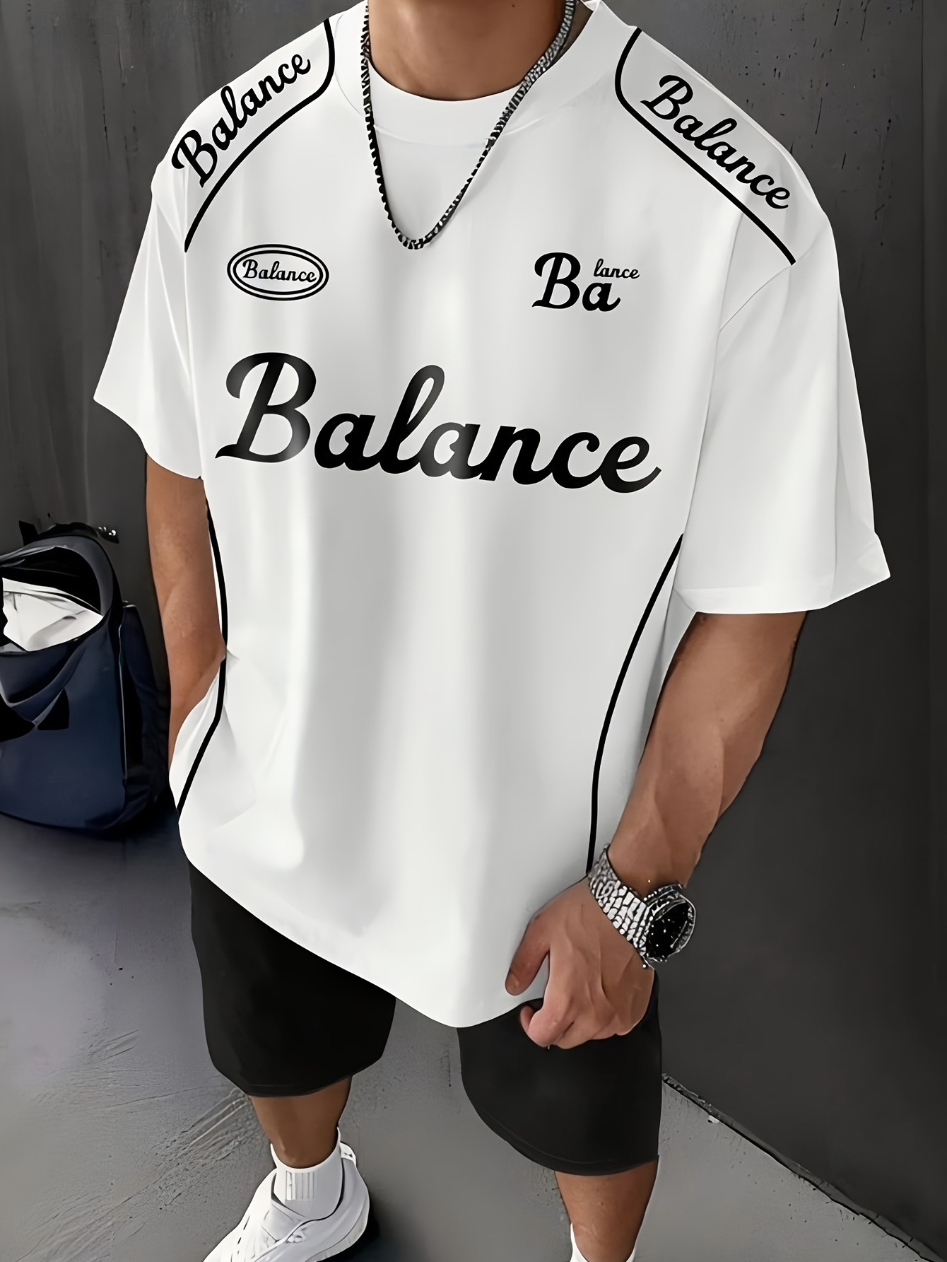Short-sleeved T-shirt pants loose-fitting
