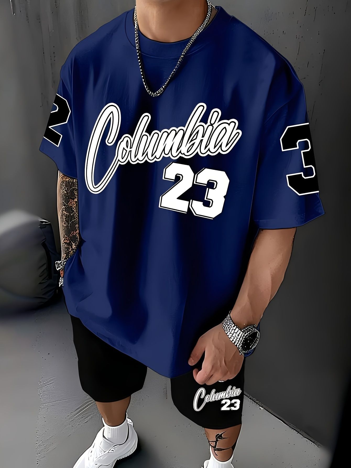 Short-sleeved T-shirt pants loose-fitting