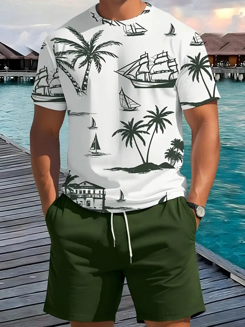 Short-sleeved T-shirt pants loose-fitting