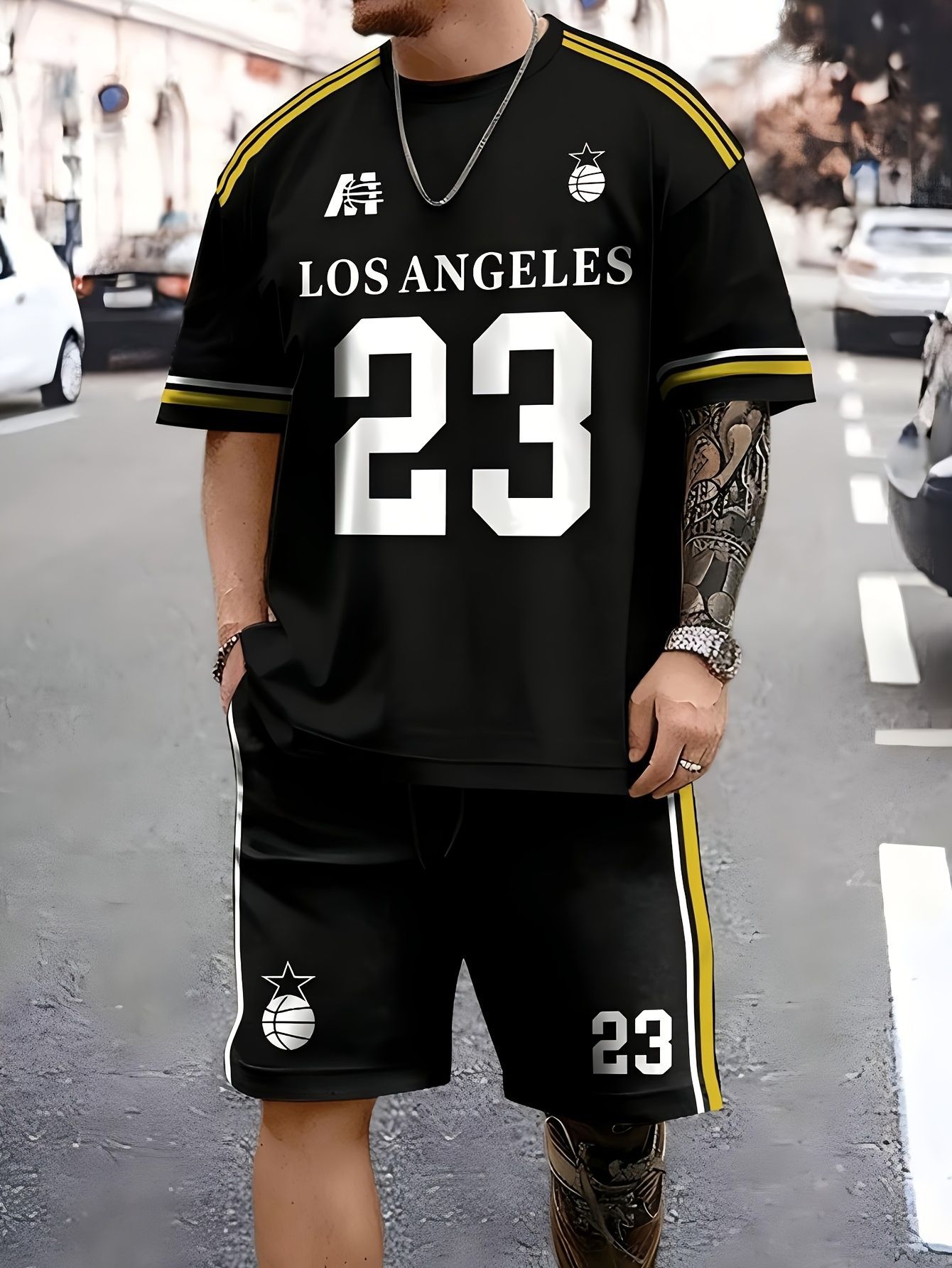 Short-sleeved T-shirt pants loose-fitting