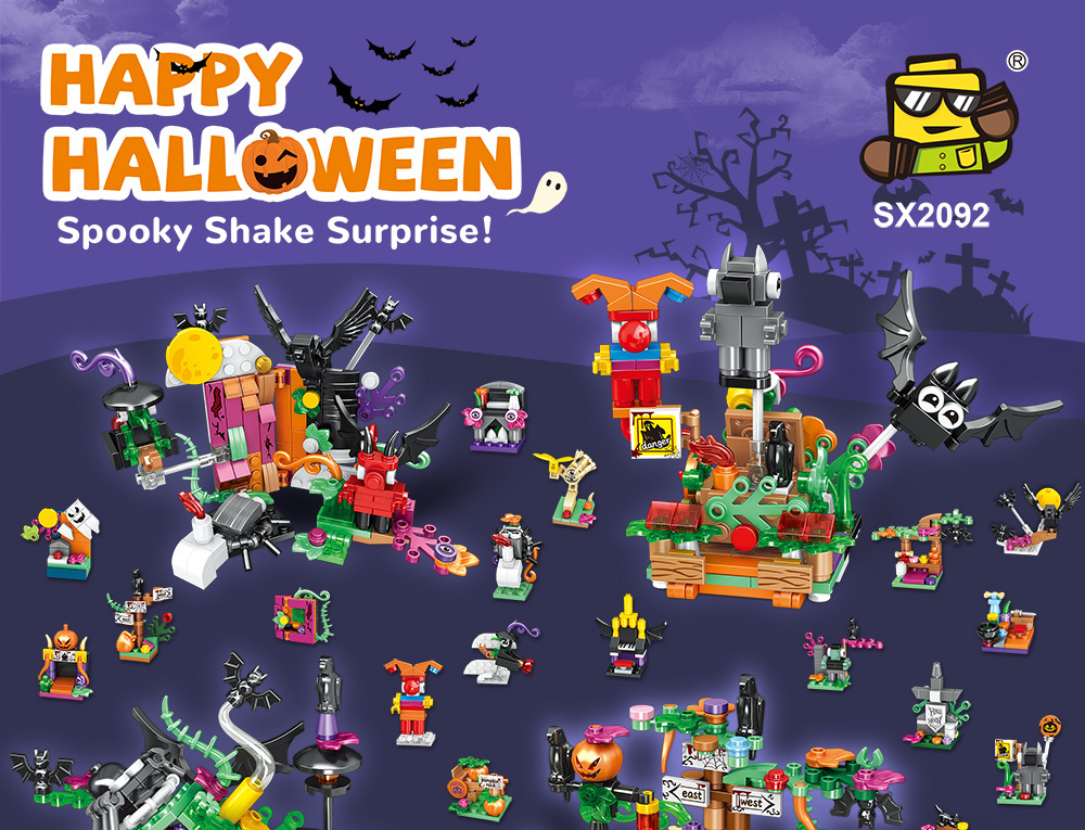 Halloween Pumpkin Haunted House DIY Building Blocks - product details