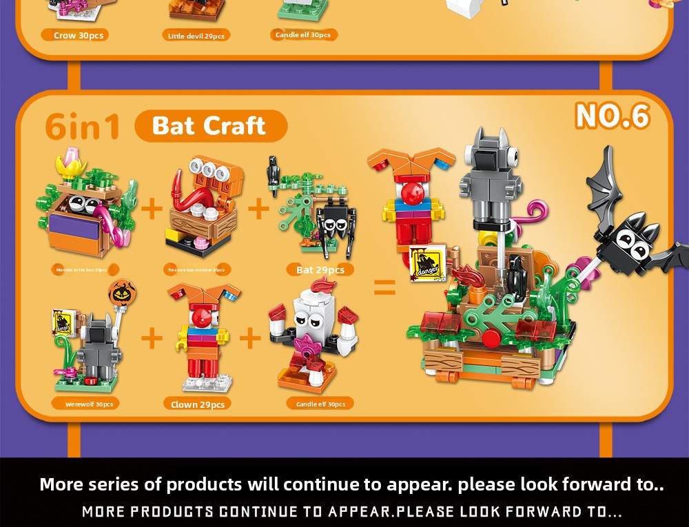 Halloween Pumpkin Haunted House DIY Building Blocks - product details