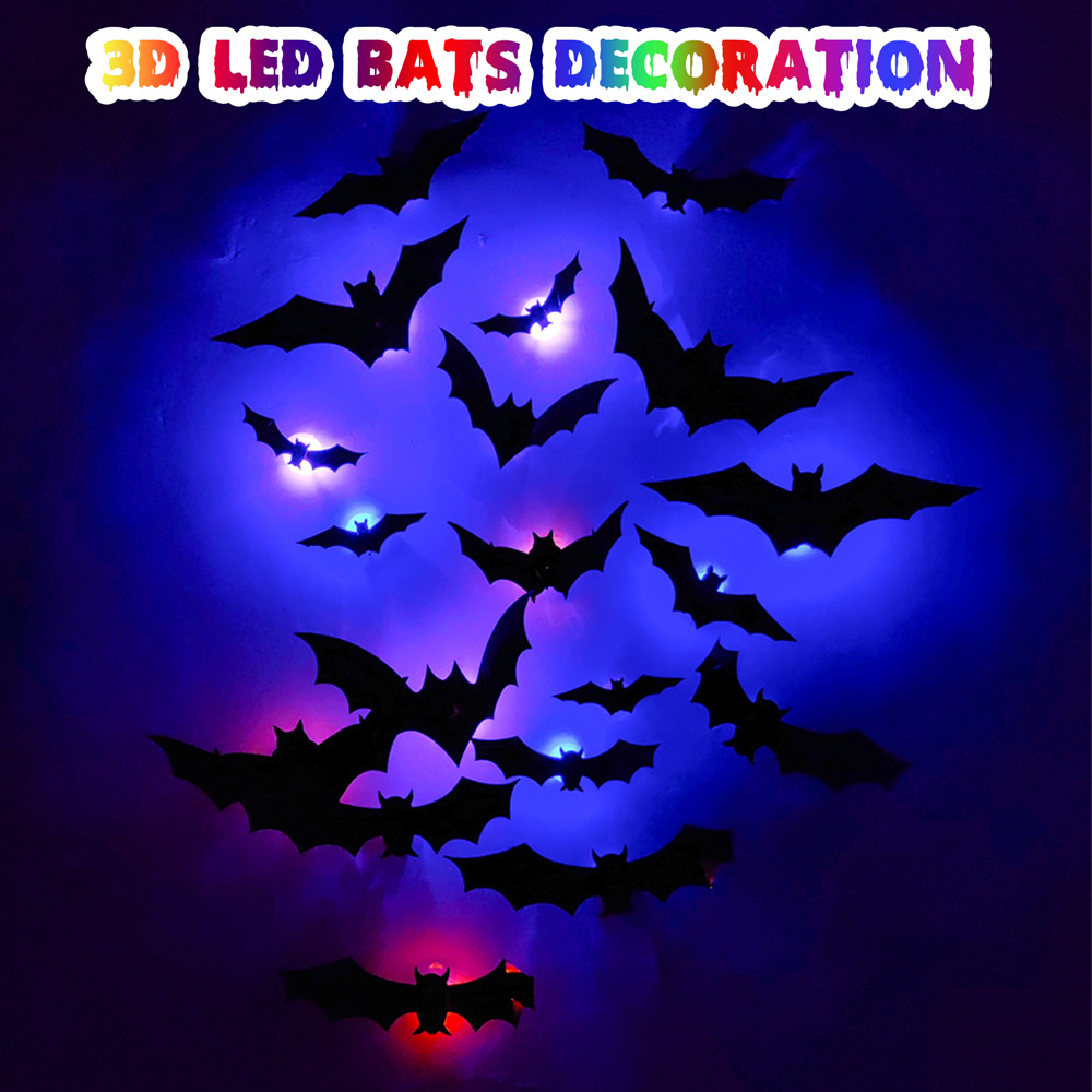 Halloween LED Glow Bat Wall Stickers - product details