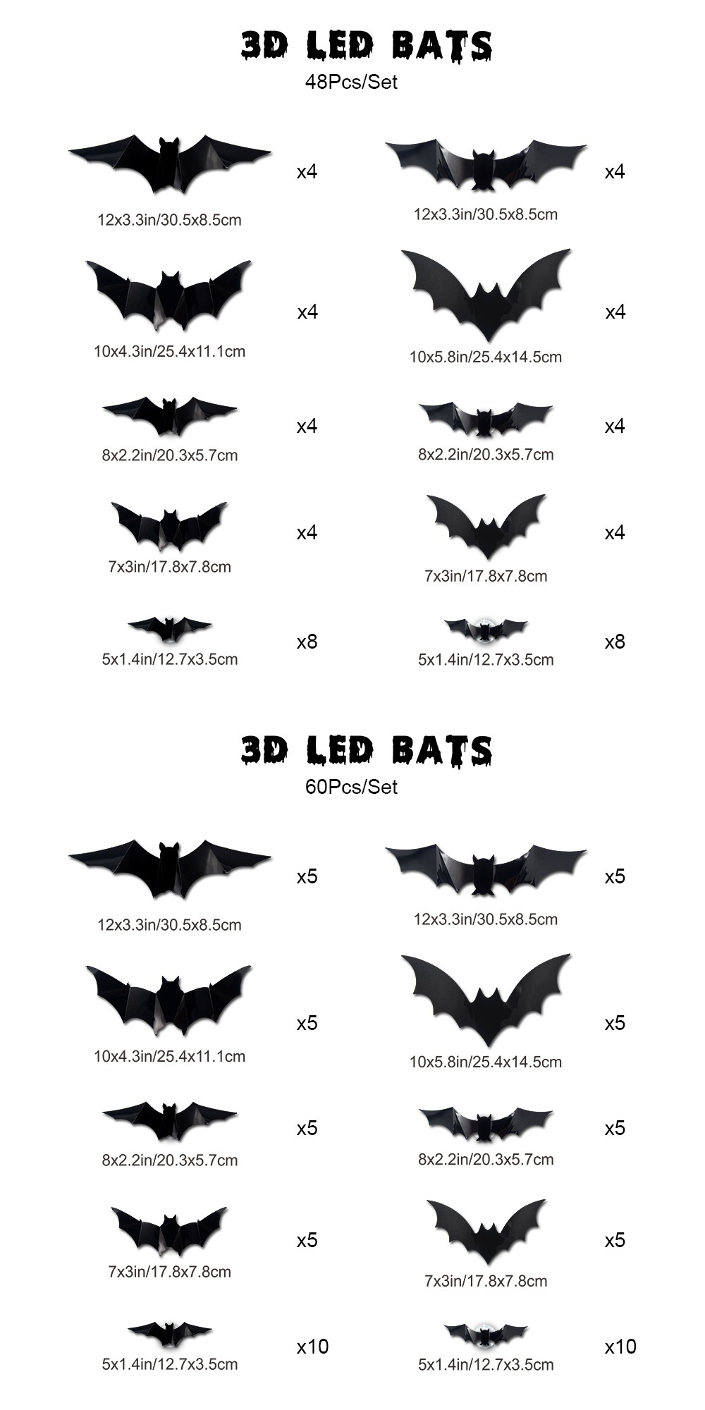 Halloween LED Glow Bat Wall Stickers - product details