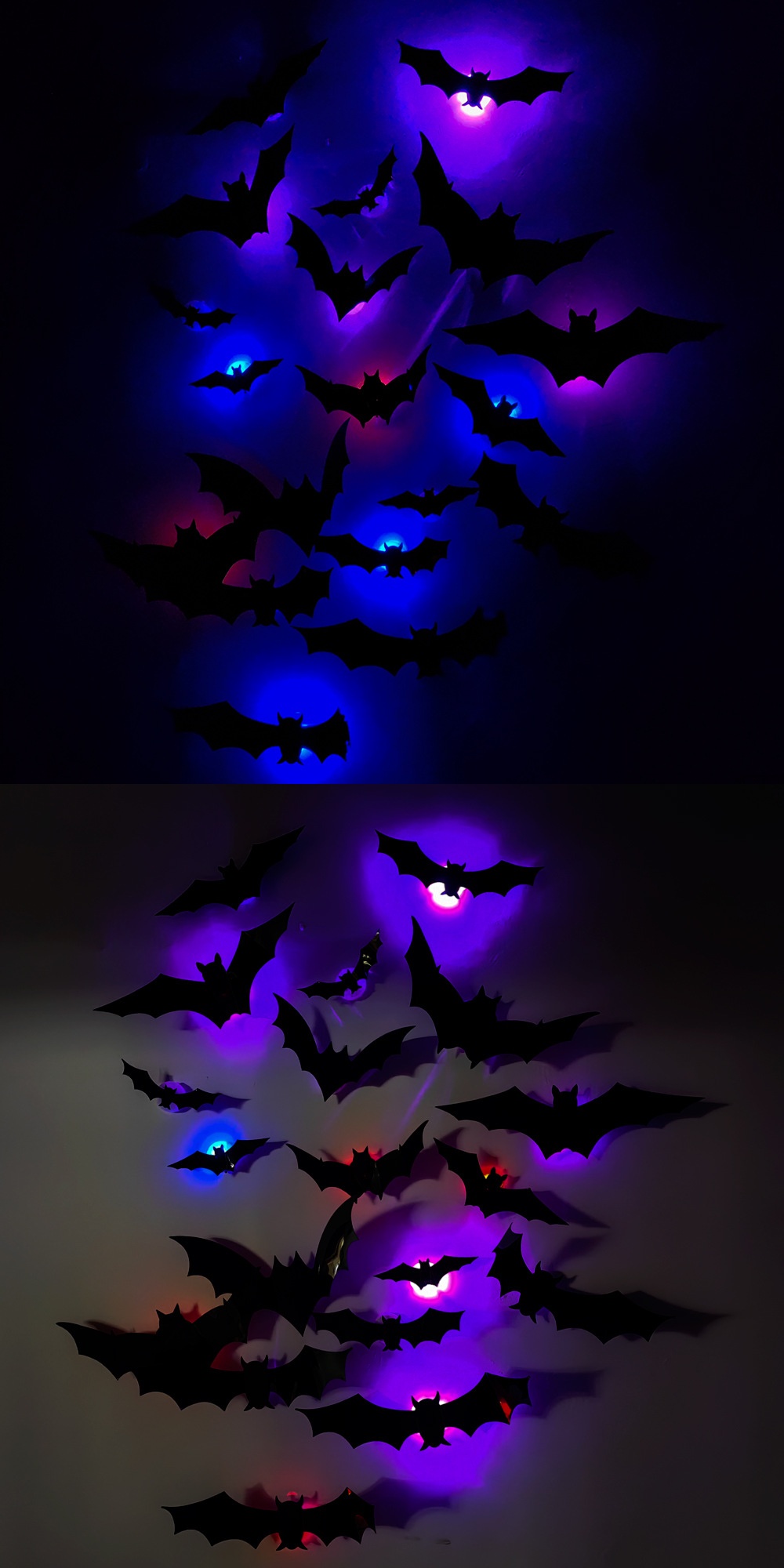 Halloween LED Glow Bat Wall Stickers - product details