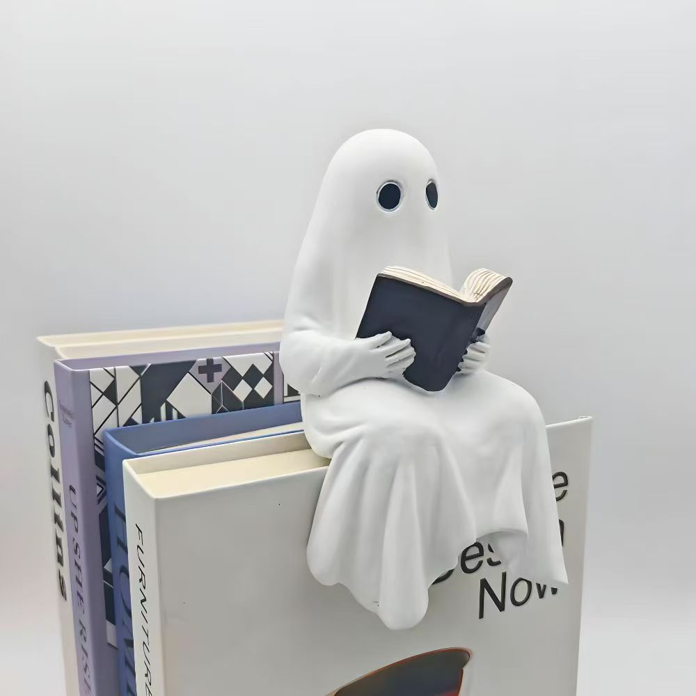 Halloween Ghost Reading Statue - Resin - product details