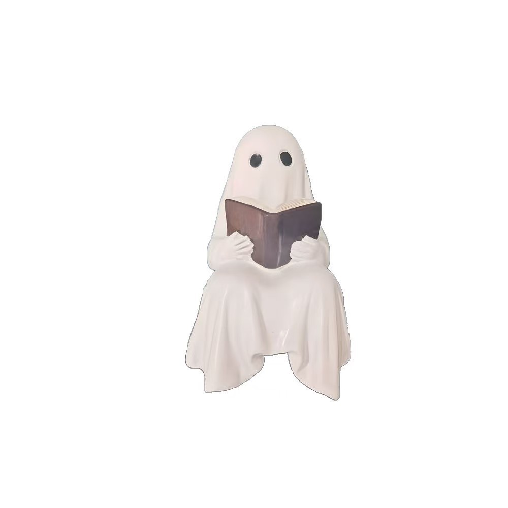 Halloween Ghost Reading Statue - Resin - product details