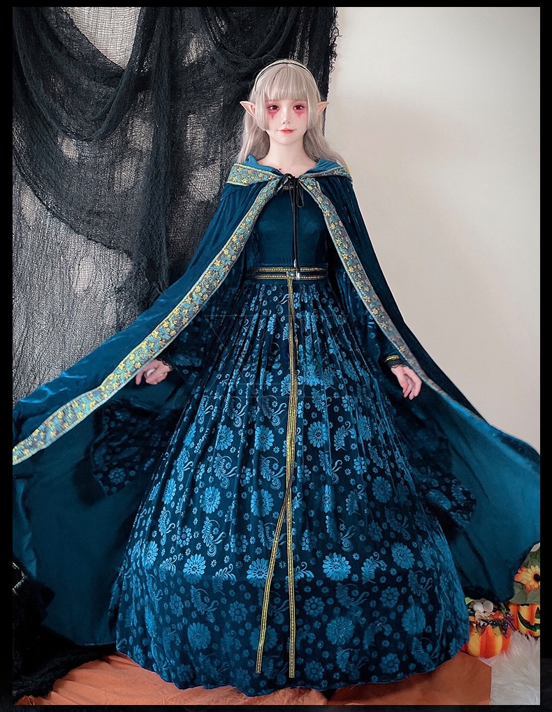 Halloween Witch Princess Costume Dress and Cape - product details
