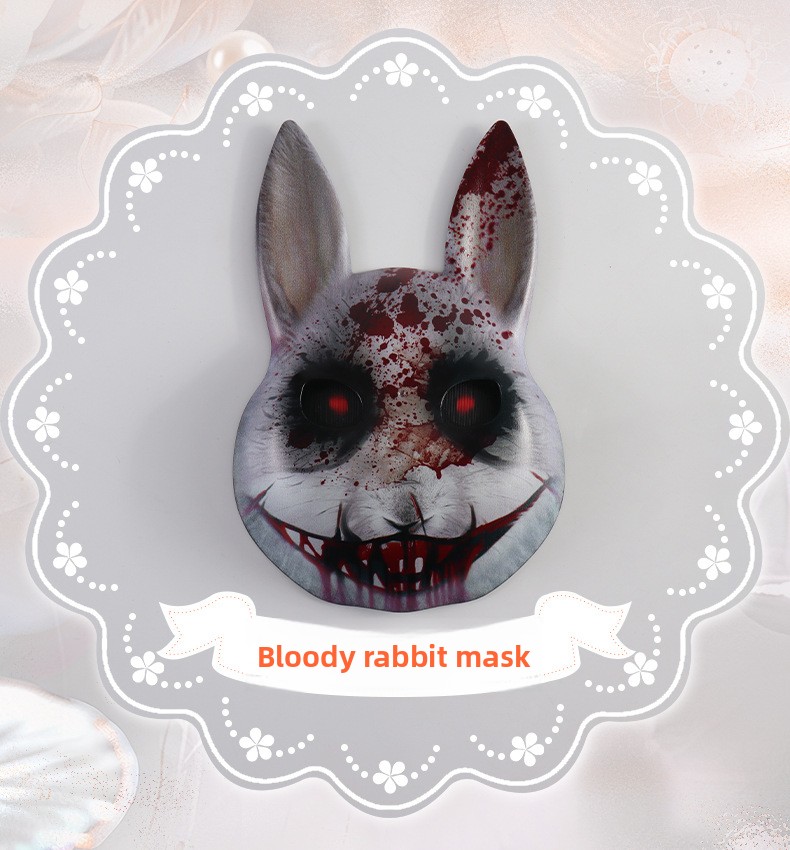 Halloween Rabbit Face Mask - Plastic - product details