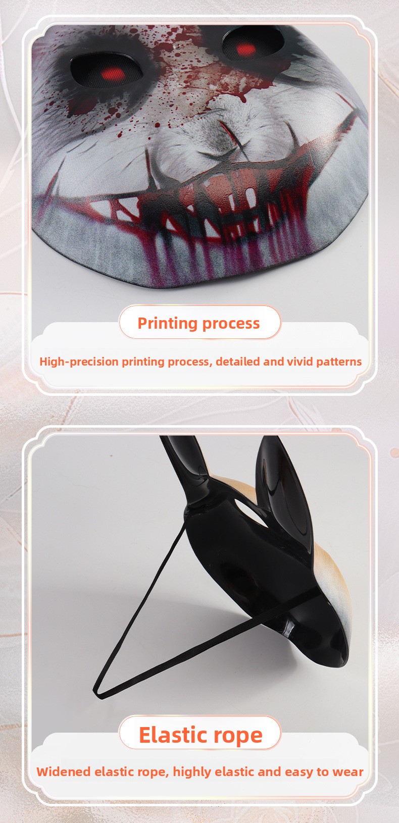 Halloween Rabbit Face Mask - Plastic - product details