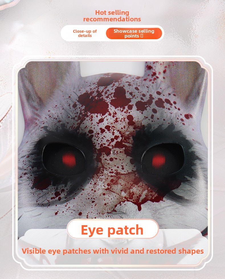 Halloween Rabbit Face Mask - Plastic - product details