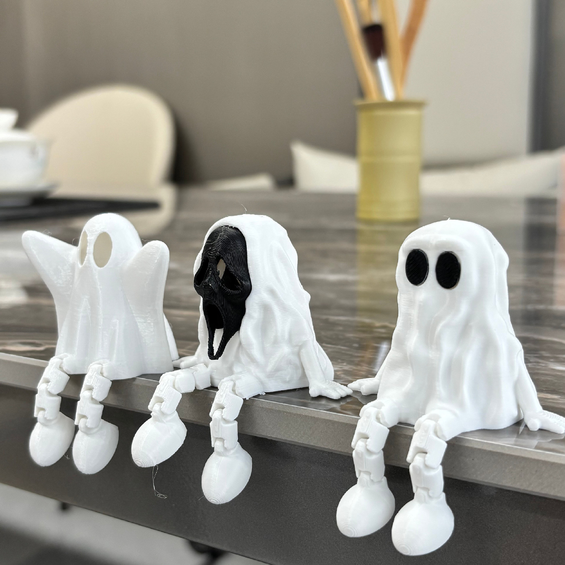Halloween 3D Printed Articulated Ghost Figure - Plastic - product details