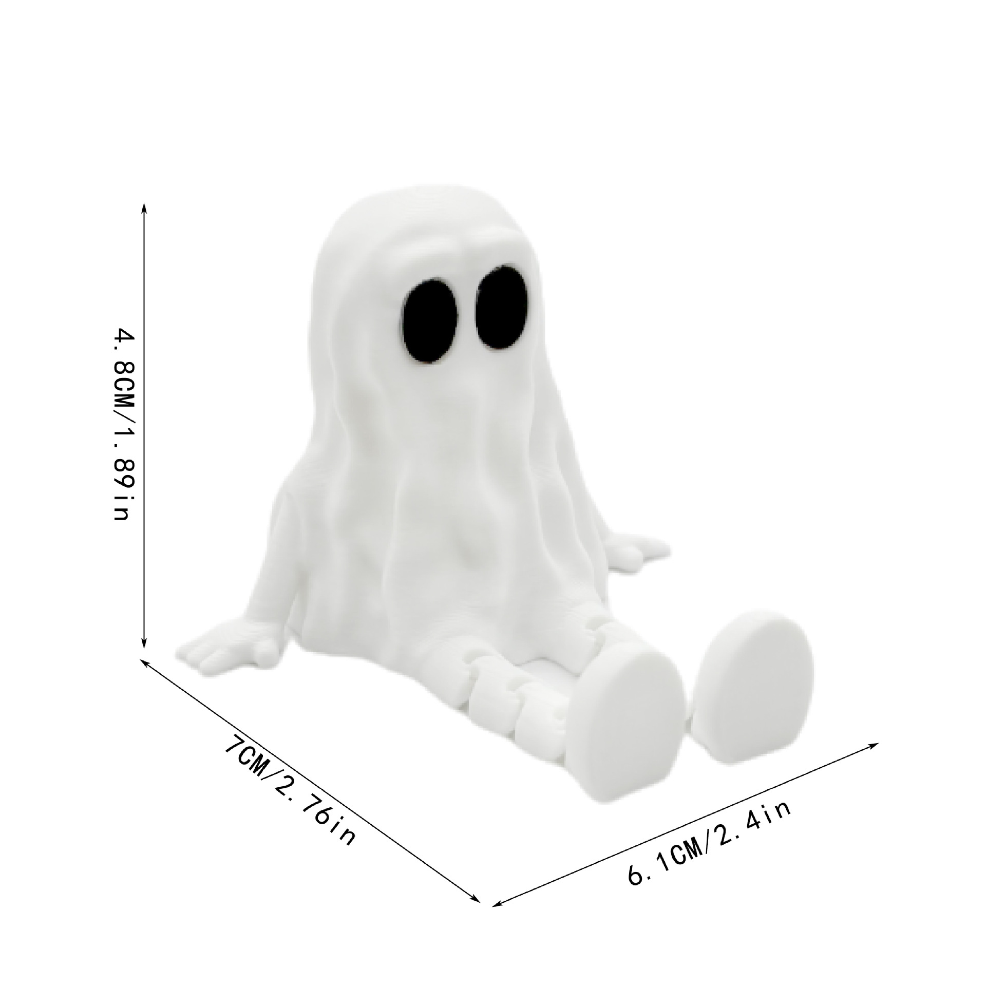Halloween 3D Printed Articulated Ghost Figure - Plastic - product details