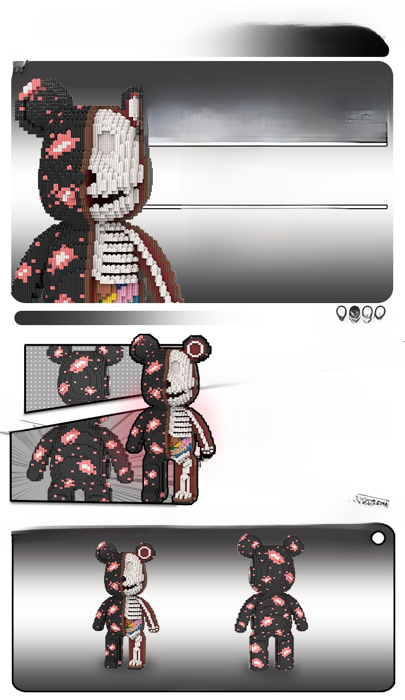 Large bear or rabbit building block figure, product view 3