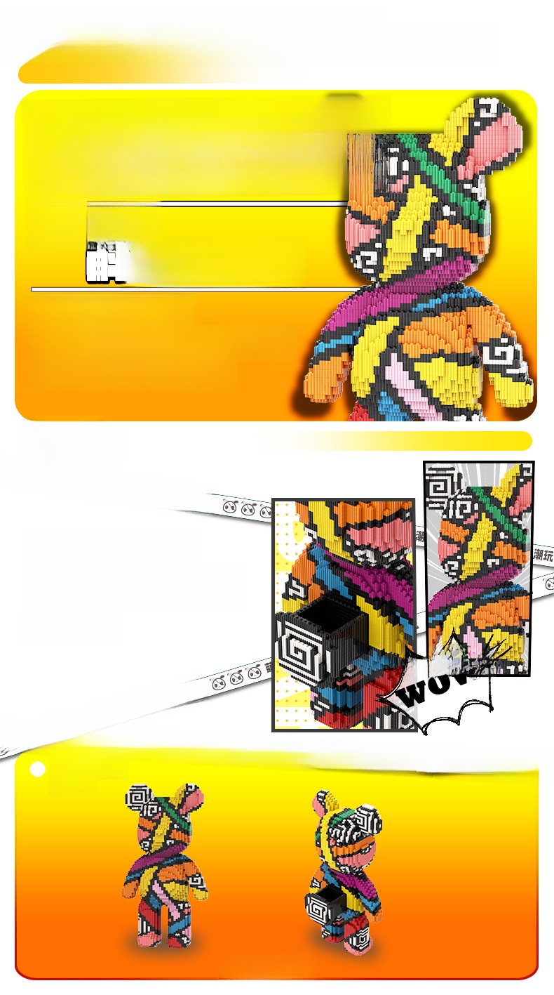 Large bear or rabbit building block figure, product view 4