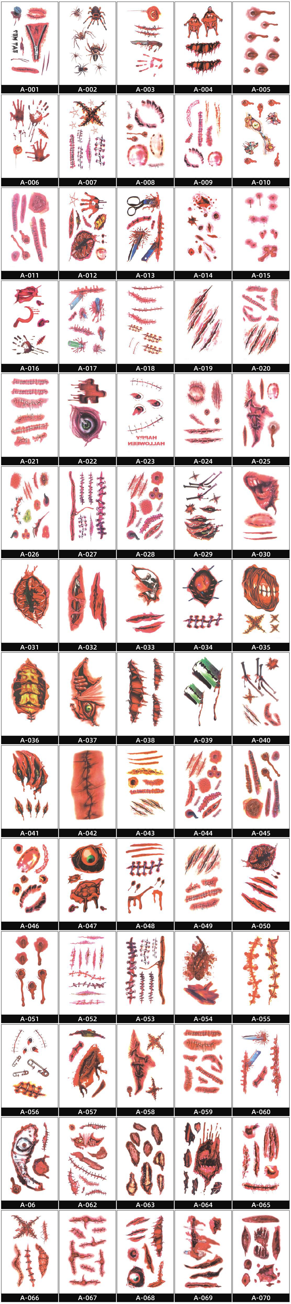 Halloween Fake Scar Tattoo Stickers - product details