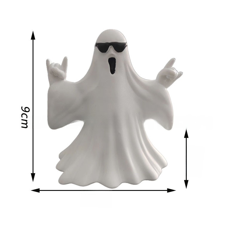Halloween Resin Ghost Figurine - Pumpkin and Middle Finger Designs - product details