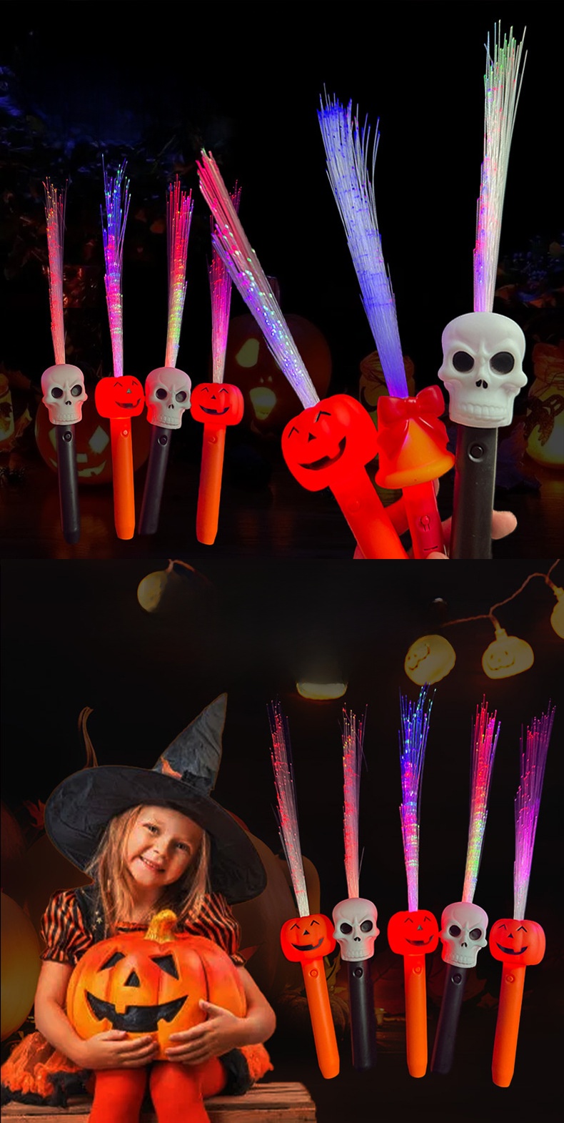 Halloween Light-Up Pumpkin and Skull Toys - product details