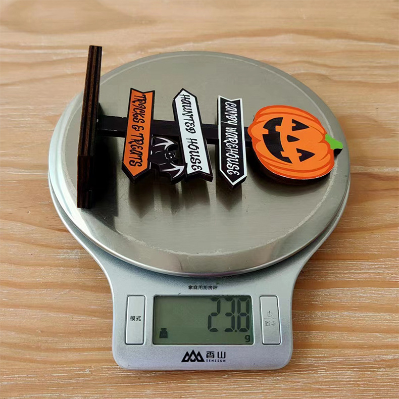 Halloween Wooden Pumpkin and Ghost Tabletop Ornaments - product details