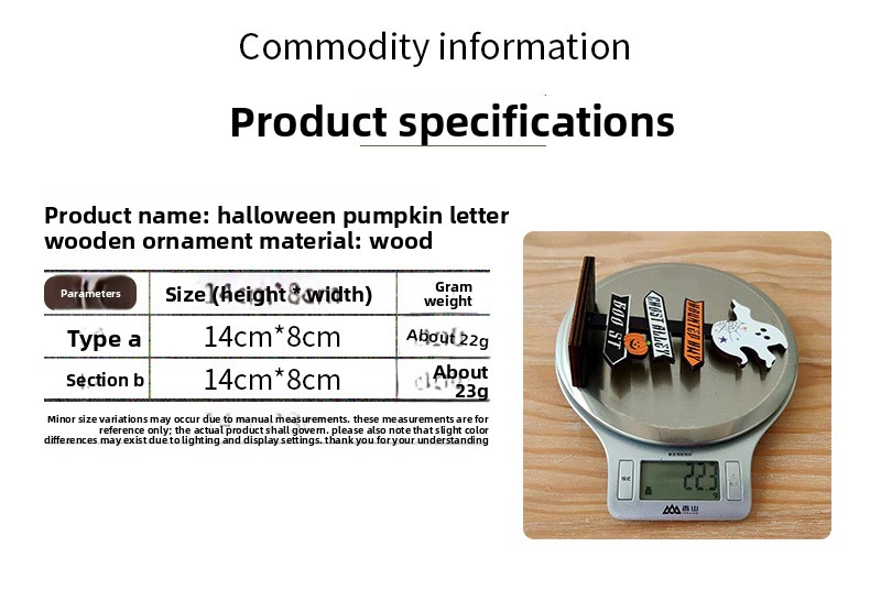 Halloween Wooden Pumpkin and Ghost Tabletop Ornaments - product details