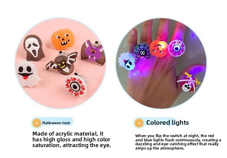 Halloween and Christmas LED Party Rings - Plastic - product details