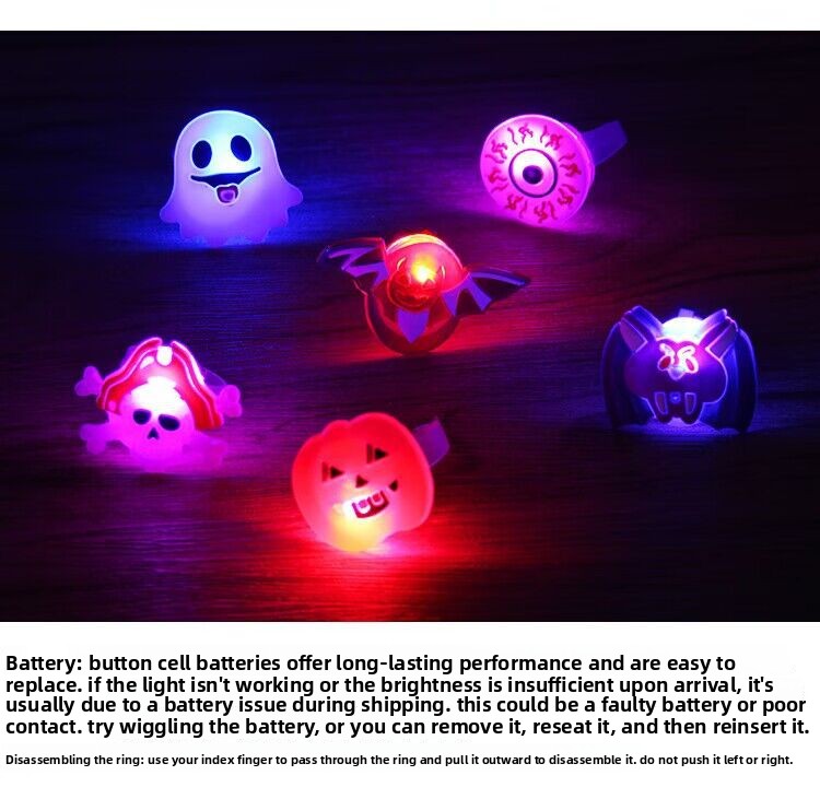 Halloween and Christmas LED Party Rings - Plastic - product details