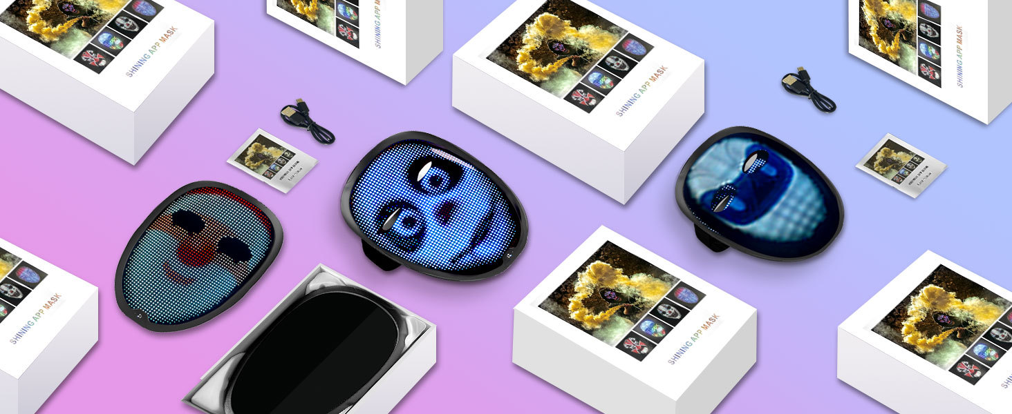 Halloween Bluetooth Gesture-Controlled LED Mask - Plastic - product details
